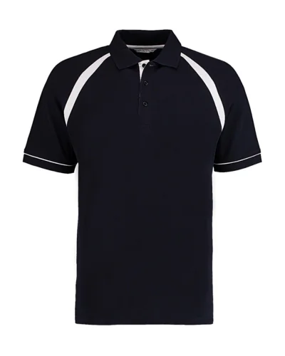 Oak Hill Polo Uomo Cotone Piquè, Classic Fit, Maniche Raglan Navy / White