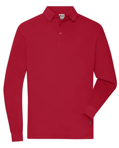 Polo uomo  maniche lunghe easy-care Red