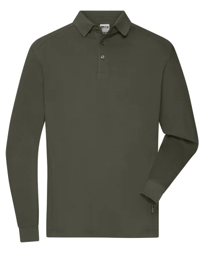 Polo uomo  maniche lunghe easy-care Olive