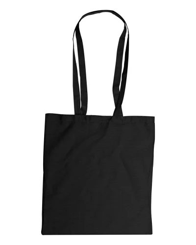 Shopper in cotone Amanda con manici lunghi Nero