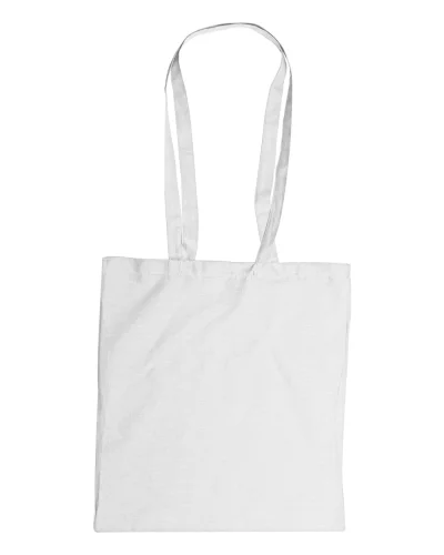 Shopper in cotone Amanda con manici lunghi Bianco