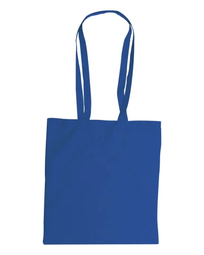 Shopper in cotone Amanda con manici lunghi Blu Royal