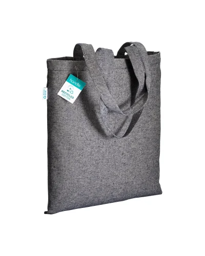 Shopper eco in cotone riciclato 280g - 38x42cm - manici lunghi Blu scuro