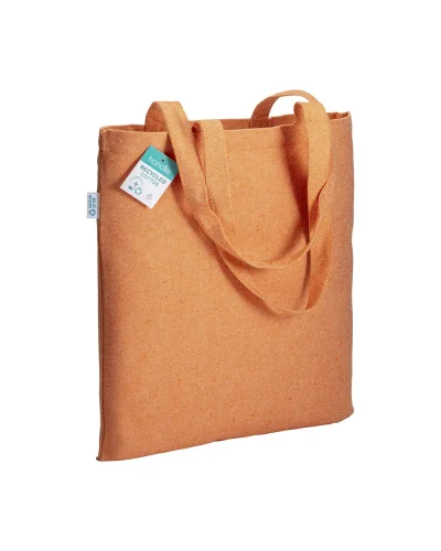 Shopper eco in cotone riciclato 280g - 38x42cm - manici lunghi Arancione