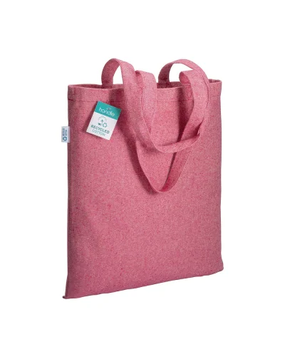 Shopper eco in cotone riciclato 280g - 38x42cm - manici lunghi Rosa