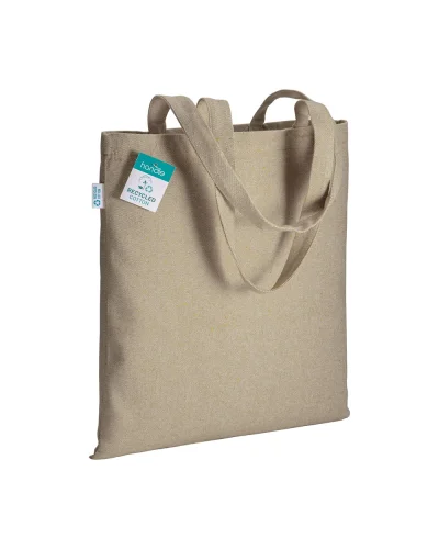 Shopper eco in cotone riciclato 280g - 38x42cm - manici lunghi Naturale