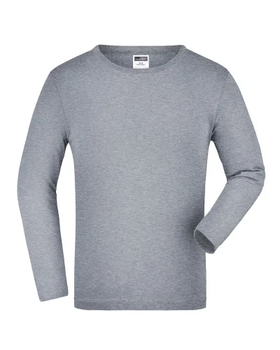 James Nicholson Maglia Junior Manica Lunga Cotone 100% Regular Zip Grey Heather