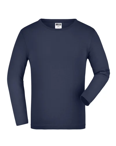 James Nicholson Maglia Junior Manica Lunga Cotone 100% Regular Zip Navy