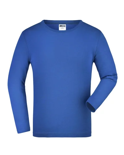 James Nicholson Maglia Junior Manica Lunga Cotone 100% Regular Zip Royal