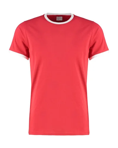 T-shirt Ringer Fashion Fit bicolore, 160g, no label Red / White