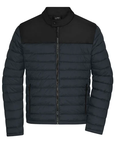 Giacca imbottita uomo , idrorepellente, 100% poliestere riciclato Carbon/Black