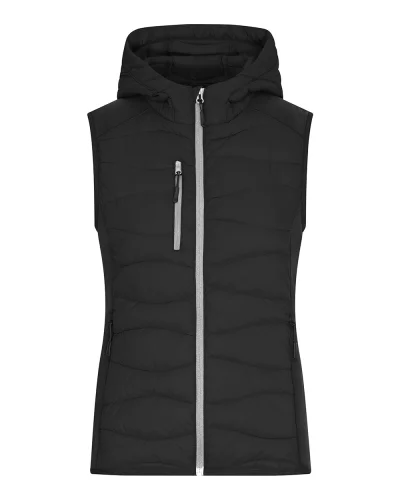 Doxa Hybrid Vest Donna, pile trapuntato, SoronaAura, zip YKK Black / Black