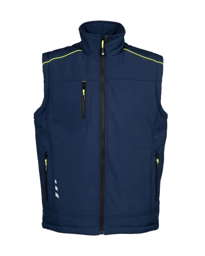 Gilet Bormio 4STRETCH softshell impermeabile, rifrangente Navy