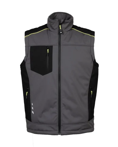 Gilet Bormio 4STRETCH softshell impermeabile, rifrangente Grey