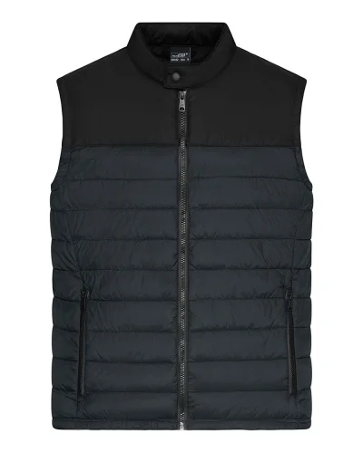 Gilet imbottito uomo  in poliestere riciclato idrorepellente Carbon/Black