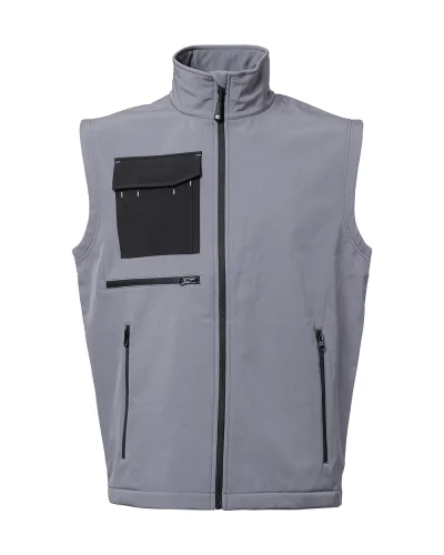 Gilet Zermatt Soft Shell 3 strati, impermeabile e traspirante Grey