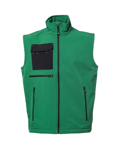 Gilet Zermatt Soft Shell 3 strati, impermeabile e traspirante Green