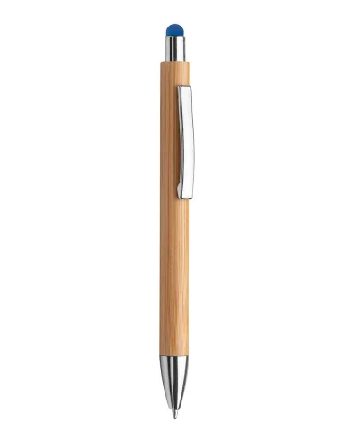 Penna a sfera bamboo B-Stylus touch screen con refill Blu