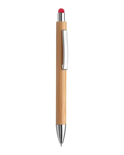 Penna a sfera bamboo B-Stylus touch screen con refill Rosso
