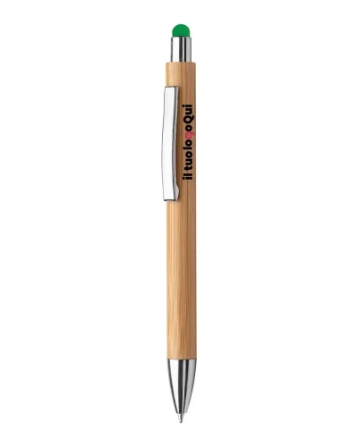 Penna a sfera bamboo B-Stylus touch screen con refill