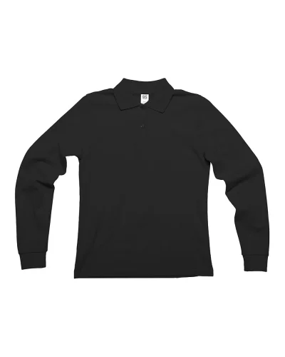 Evolution Black Spider Polo Donna Manica Lunga Cotone 180g Black