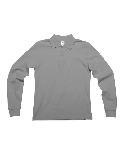 Evolution Black Spider Polo Donna Manica Lunga Cotone 180g Grey heather