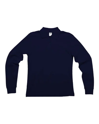 Evolution Black Spider Polo Donna Manica Lunga Cotone 180g Navy