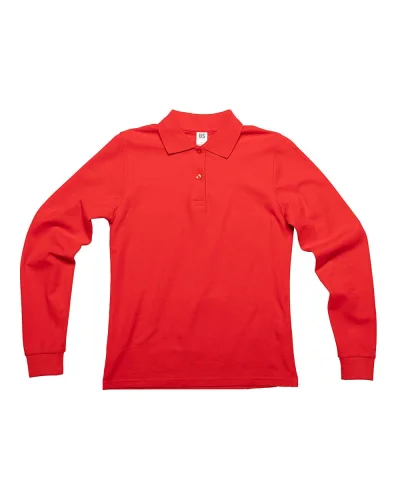 Evolution Black Spider Polo Donna Manica Lunga Cotone 180g Red