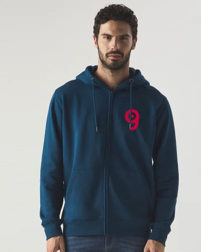 Felpa Chili doppio strato zip, cotone bio, interna felpata