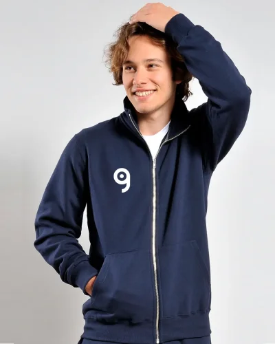 Felpa Stretch uomo cappuccio zip lunga piombo