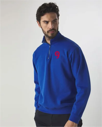 Felpa Ranger mezza zip uomo, cotone riciclato, made in Italy