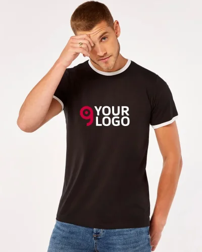 T-shirt Ringer Fashion Fit bicolore, 160g, no label