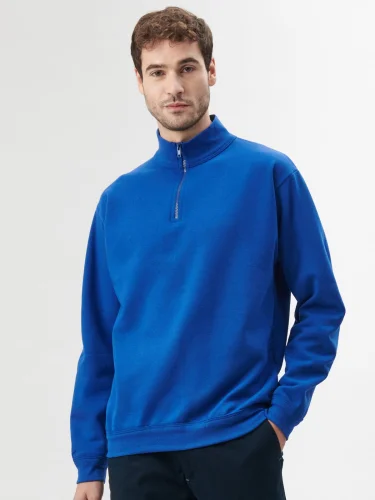 Felpa Ranger mezza zip uomo, cotone riciclato, made in Italy