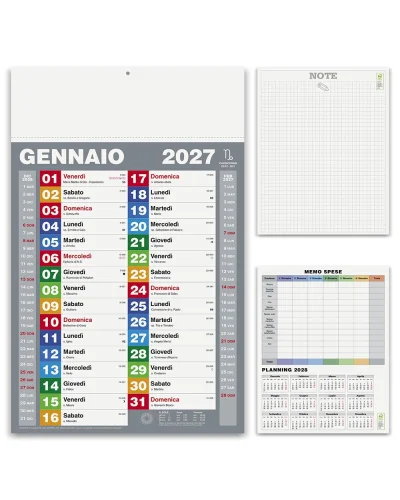Calendario olandese Block 2027 12 mesi, 29x47cm, carta patinata
