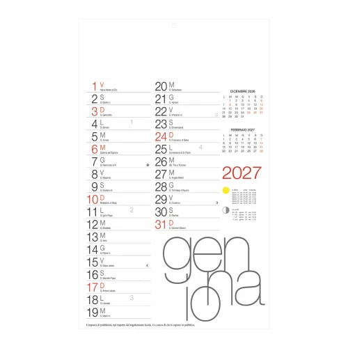 Calendario Olandese Design carta patinata 28,8x47 cm