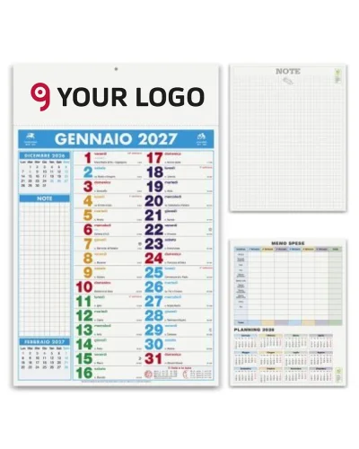 Calendario Olandese Multicolor Notes 2027 29x47cm 12 mesi