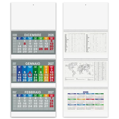 Calendario trittico Spiral Color