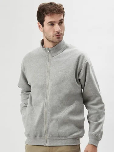 Felpa zip Explorer Cotone Italiano, No Label, Classic Fit