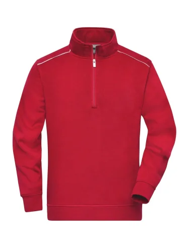 Felpa da lavoro Solid Half-Zip, cotone/poliestere, lavabile 60°C