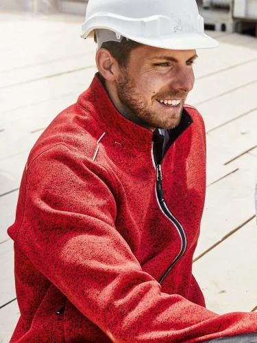WORKWEAR PRO Giacca in pile melange uomo con zip, 280g, grigia
