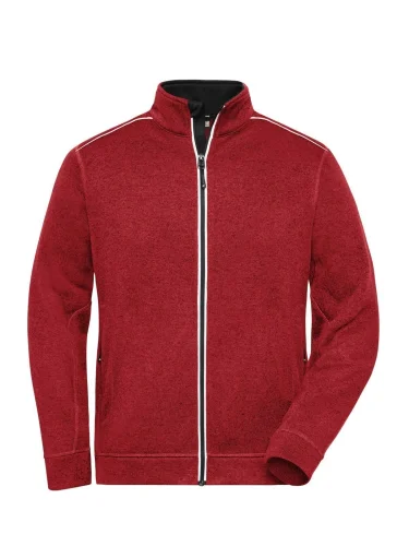 WORKWEAR PRO Giacca in pile melange uomo con zip, 280g, grigia