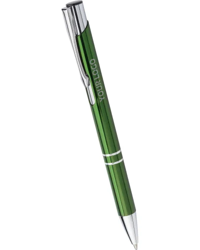 Penna a sfera Delia in alluminio blu con refill Dokumental Ink