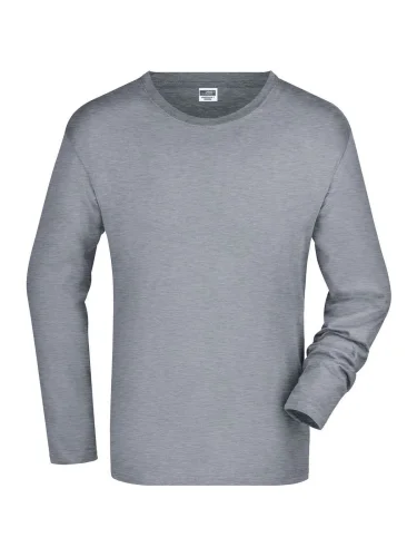 T-shirt uomo manica lunga cotone 150g, regular fit, zip,