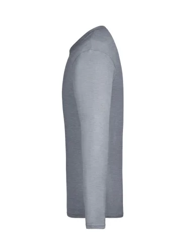 T-shirt uomo manica lunga cotone 150g, regular fit, zip,
