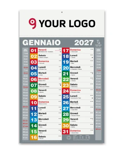 Calendario olandese Block 2027 12 mesi, 29x47cm, carta patinata