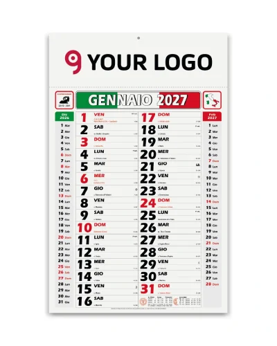 Calendario Olandese Italy 2027 mensile, 29x47 cm carta patinata