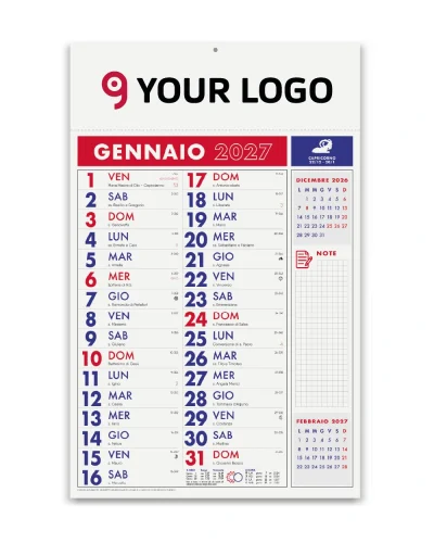 Calendario Olandese Notes 29x47cm carta patinata 12 mesi