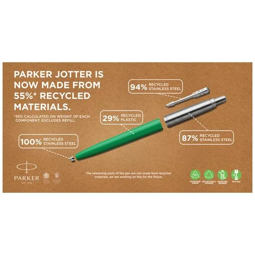 Parker Jotter Recycled : penna a sfera inox eco, 14g