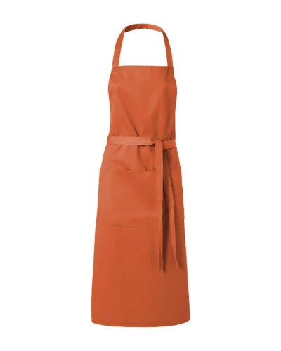 Grembiule Viera lungo con 2 tasche, twill robusto 100x70 cm Arancio