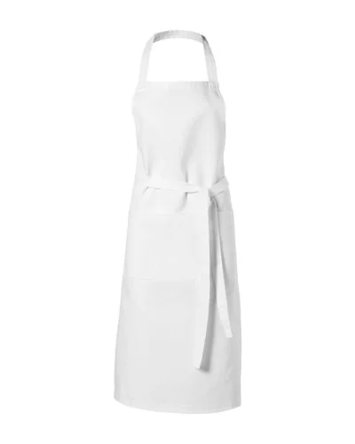 Grembiule Viera lungo con 2 tasche, twill robusto 100x70 cm Bianco